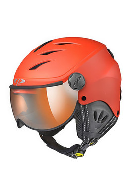 Camulino Kids Helmet with Mirror Visor - Power Red/Orange Mirror