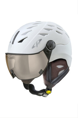 Cuma Cashmere Helmet with Vario Pol Mirror Visor - Birch White ST/Vario Pol Ice