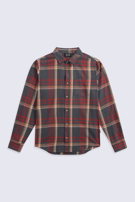 Cove Mens Flannel Shirt - Burgundy