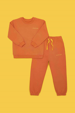 100% Organic Cotton Kids Tracksuit - Burnt Orange