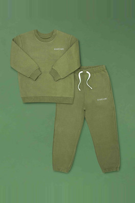 100% Organic Cotton Kids Tracksuit - Forest Green