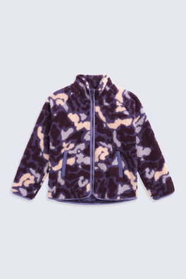 Sophie Kids Curve Hem Full Zip Fleece - Dark Purple