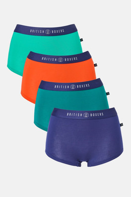 Womens Four-pack Bamboo Hipster Boxer Briefs - Warm Spice