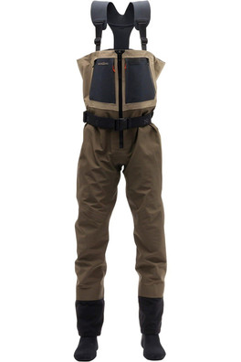 Mens Boundary Zip Stockingfoot Fishing Wader - Brown