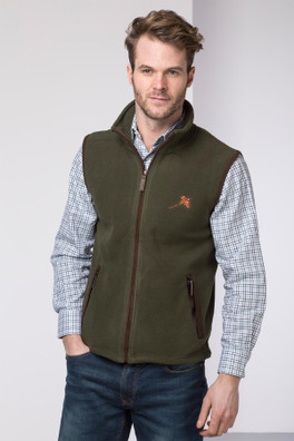 Gransmoor Mens Pheasant Fleece Gilet - Olive