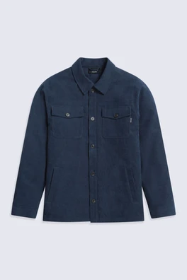 Timber Mens Cord Fleece Lined Shirt - Navy