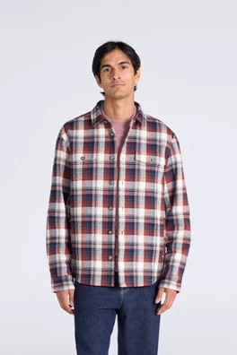 Seth Mens Fleece Bonded Shacket - Dark Blue