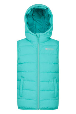 Rocko Kids Water Resistant Hooded Padded Gilet - Pale Blue