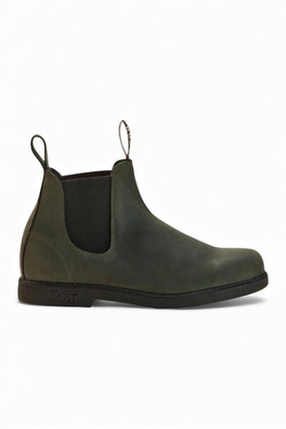 Unisex Booma 607 Moss Leather Chelsea Boots - Dark Green