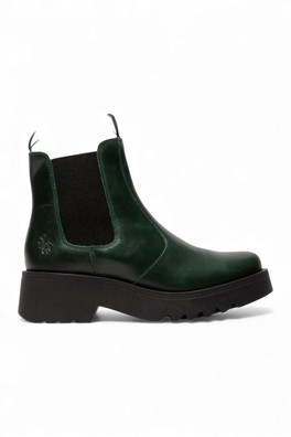 Womens MEDI789 Leather Chelsea Ankle Boots - Green