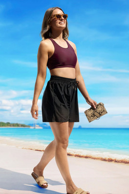 Women’s Jet Black Relaxed Fit Hw Short - Black