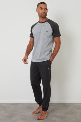 Raglan Short Sleeve Mens Lounge Set - Grey