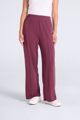 Womens Travel Scuba Straight Leg Joggers - Burgundy