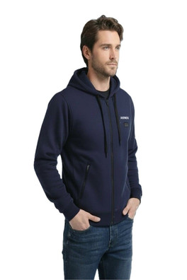 Heated Zip Up Hoodie Mens - Dark Blue