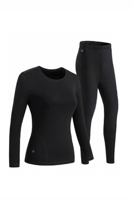 Women's Heated Thermal Underwear Set - Black