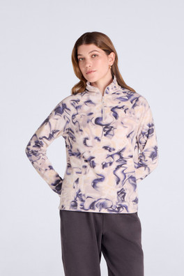 Printed Prague Womens Fleece - Dark Blue