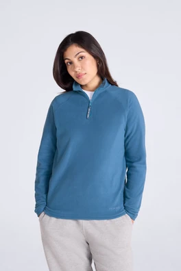 Prague Womens Half-Zip Fleece - Light Blue