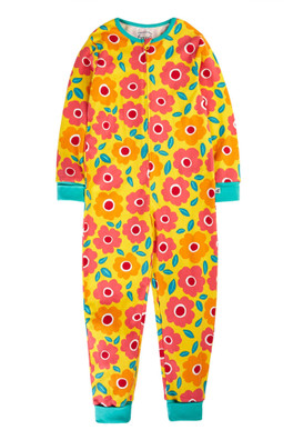 Kids 100% Organic Cotton Zelah Zip Up All In One - Floral Fields