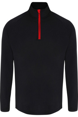 Performance Mens Quarter Zip Top - Black/Red