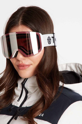 Arosa Unisex Goggles - Matt White/Vermillion