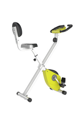 Foldable Magnetic Exercise Bike with LCD & Seat - Yellow
