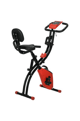 2-In-1 Folding Exercise Bike Magnetic Resistance - Wine Red