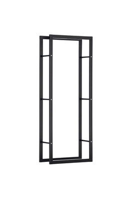 150cm Elevated Metal Firewood Log Holder - Black