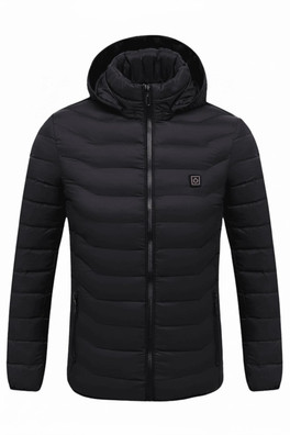 Hooded Heated Jacket Unisex - Soft Black