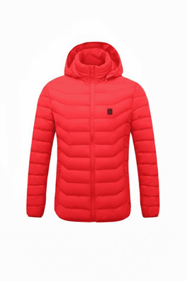 Hooded Heated Jacket Unisex - Warm Red