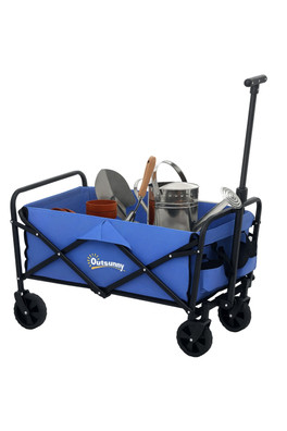 62L 120kg Heavy Duty Folding Festival Trolley - Blue