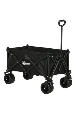 Foldable Garden Wagon with Carry Bag - Black