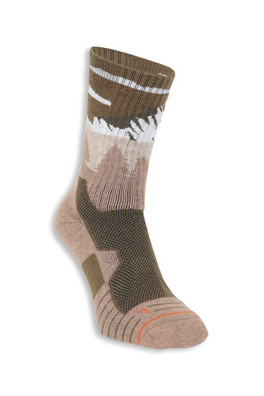 EMS Mens Patterned Merino Mid Calf Socks - Beige