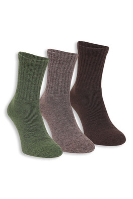 EMS Outdoor Mens Merino Walking Socks - 3 Pack - Khaki