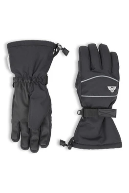 Kids Thinsulate Waterproof Long Cuff Ski Glove - Noir