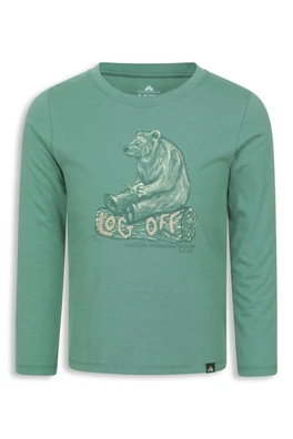 EMS Log Off Kids Graphic Long Sleeve T-Shirt - Khaki