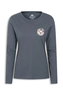 EMS Mountain Valley Womens Graphic Long Sleeve T-Shirt - Charcoal