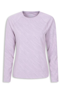 EMS Shift Womens Jacquard Active Long Sleeve Tee - Lilac