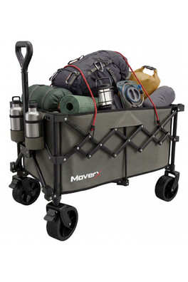 Khaki Folding Camping Trolley Festival Wagon 120L - Green/120L