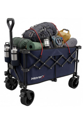 Blue Folding Camping Trolley Festival 120L Wagon - Blue/120L