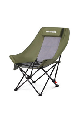 Gathered High-Back Mesh Moon Chair - Hiking Green
