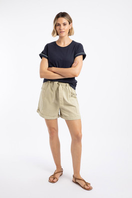 Cynthia Womens Cotton Twill Shorts - Oyster