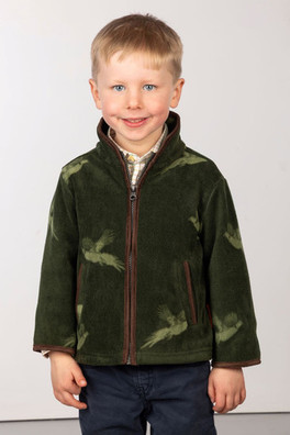 Kids Patterned Fleece Jacket - Pheasant Print