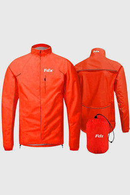 Defray Men Packable Lightweight Waterproof Jacket - Red