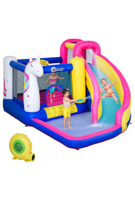5 in 1 Bouncy Castle with Blower - Multi-coloured