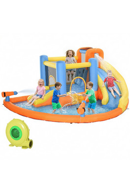 5 in 1 Inflatable Bouncy Castle with Dual Slides - Multicolour