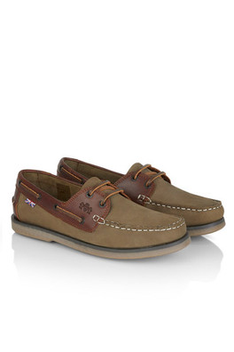 Anchor Mens Nubuck Leather Boat Shoes - Reed Green