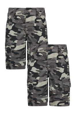 Camo Cargo Kids Shorts 2-Pack - Black
