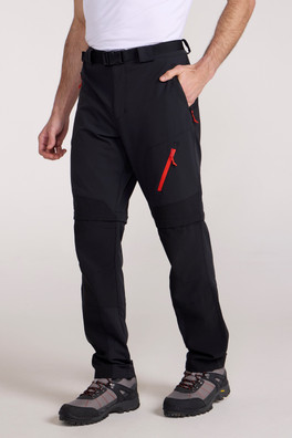 Forest Trekking Mens Zip Off Trousers - Black