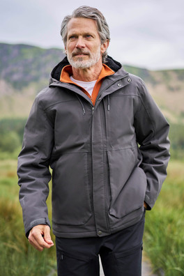 Coastline Mens Borg Waterproof Jacket - Dark Grey