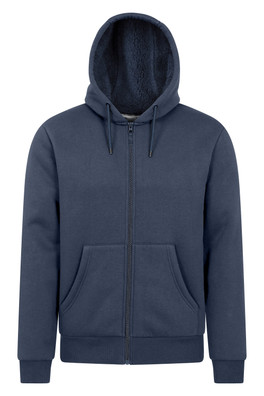Dalton Mens Borg Lined Hoodie - Navy